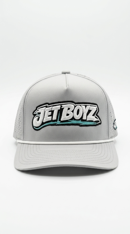 Jet Boyz Performance Snapback Hat - Silver/white