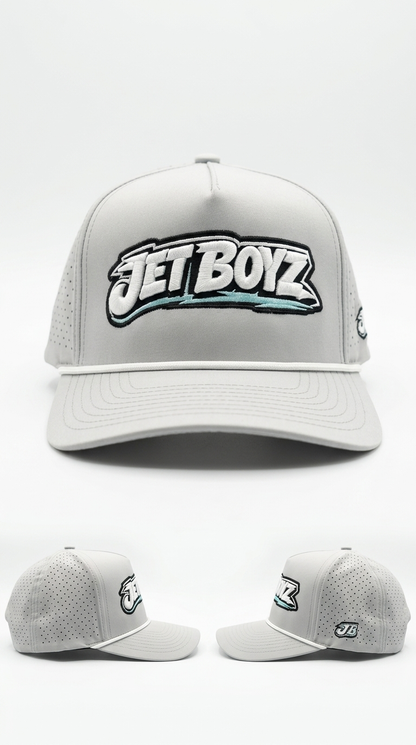 Jet Boyz Performance Snapback Hat - Silver/white