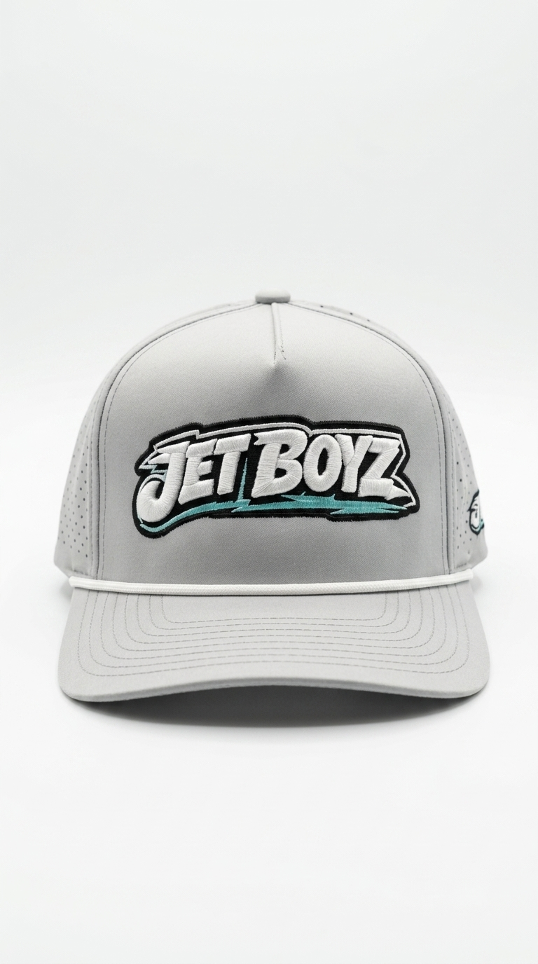 Jet Boyz Performance Snapback Hat - Silver/white