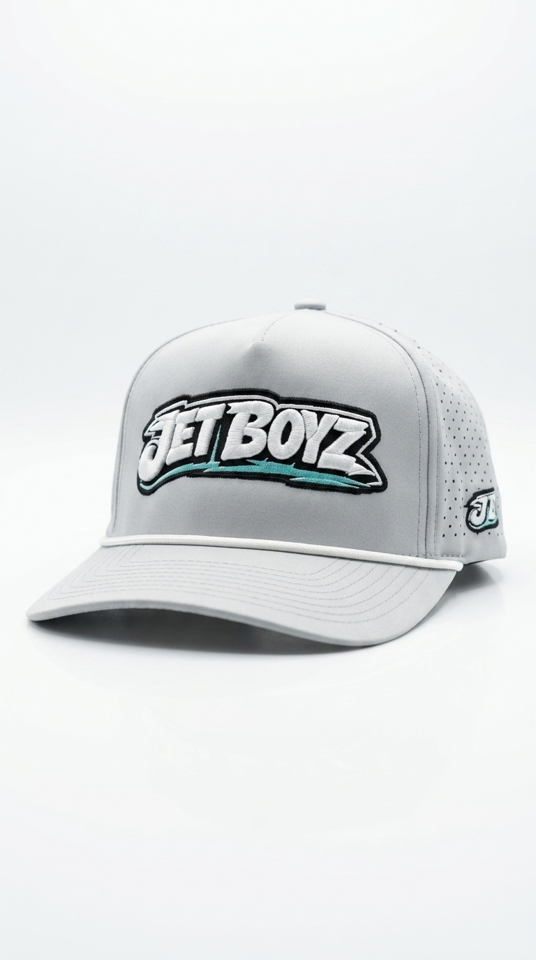 Jet Boyz Performance Snapback Hat - Silver/white