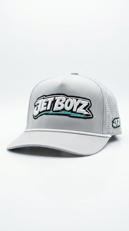 Jet Boyz Performance Snapback Hat - Silver/white
